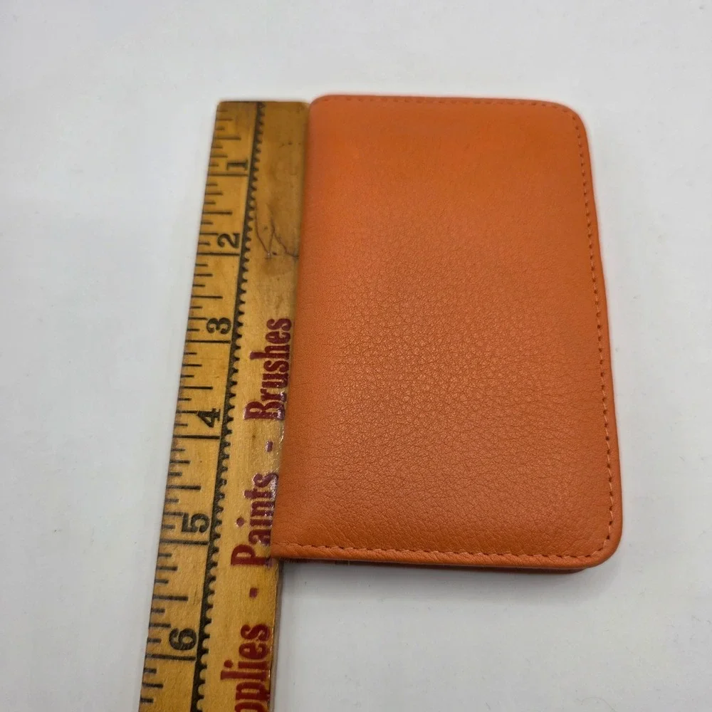 Buxton Orange Genuine Leather Bifold Wallet with ID Window and Card Slots